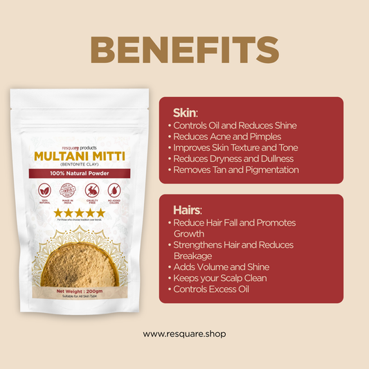 Shinzura Multani Mitti Powder – 100% Natural Bentonite Clay (200g)