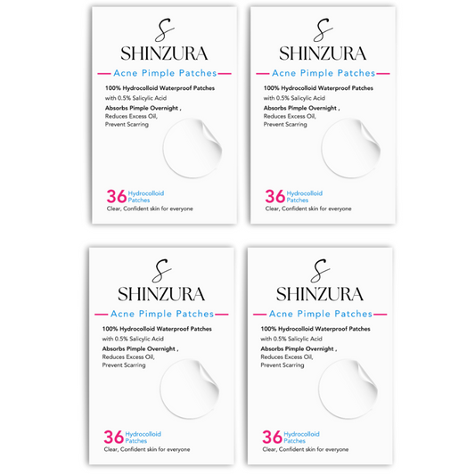 Shinzura Acne Pimple Patches - 36 patches - ( pack of 4 ) - 100% Hydrocolloid & 0.05% Salicylic Acid  | Fast Healing & Invisible | Unisex Skincare | Invisible Facial Stickers Cover with Waterproof Patches (Copy) (Copy) (Copy)