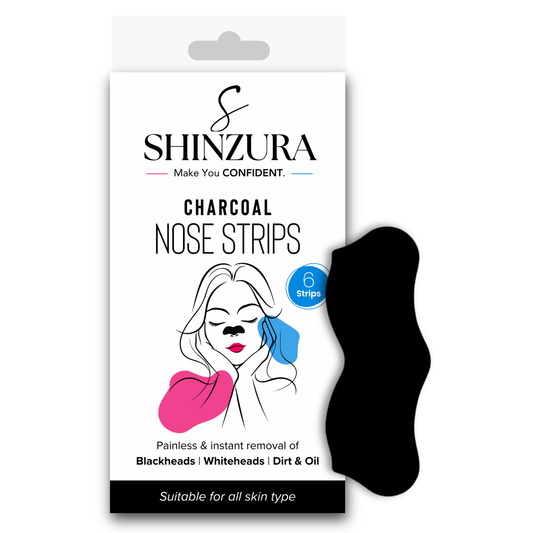 Shinzura Charcoal Nose Strips – 6 Pack for Effective Blackhead Removal, Deep Pore Cleanse & Detox with Activated Charcoal, Suitable for All Skin Types