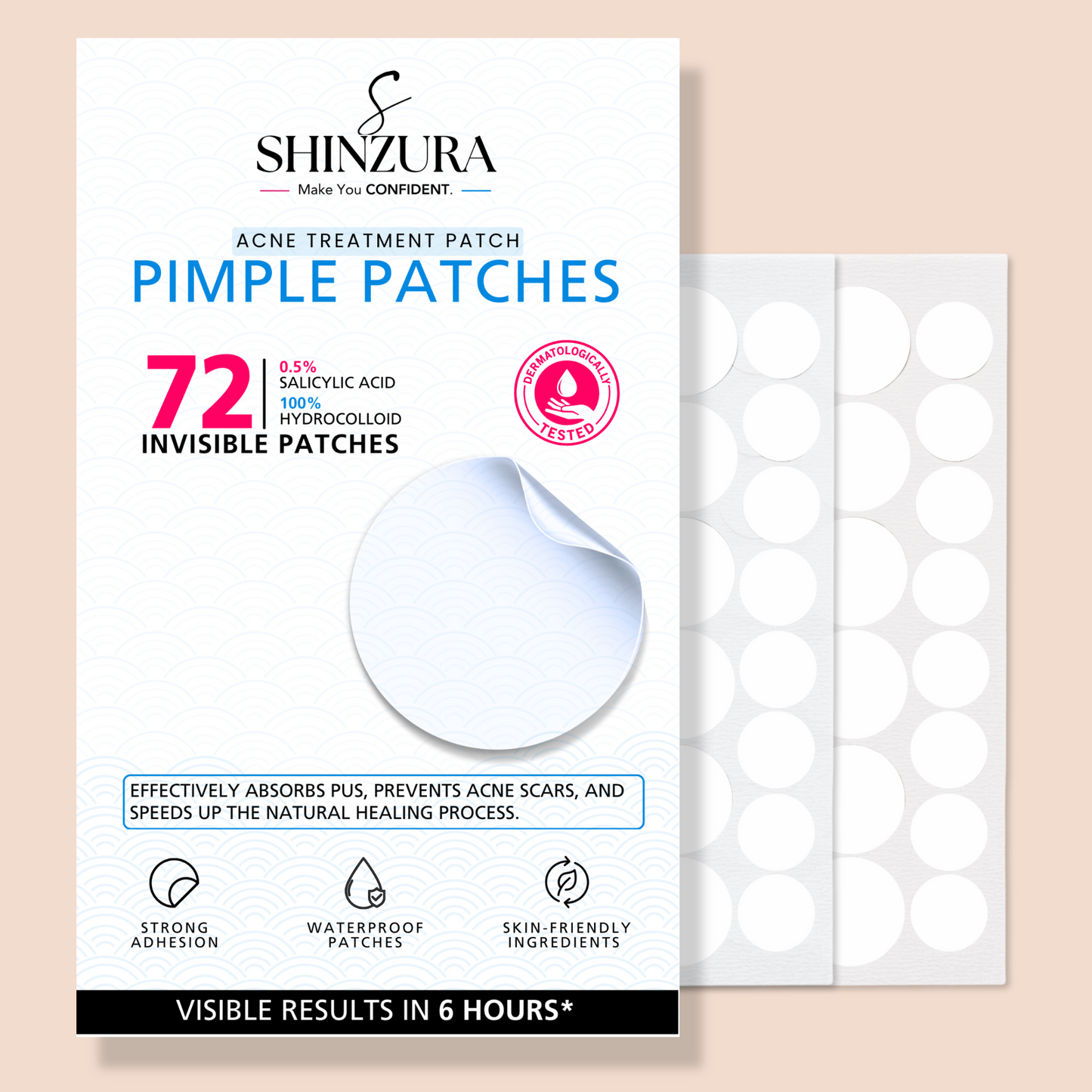 Shinzura Pimple Patches 72 Count with Salicylic Acid & Hydrocolloid