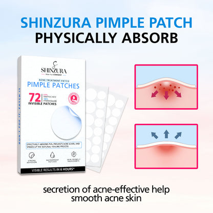 Shinzura Hydrocolloid Acne Patches with Salicylic Acid – 72 Dots