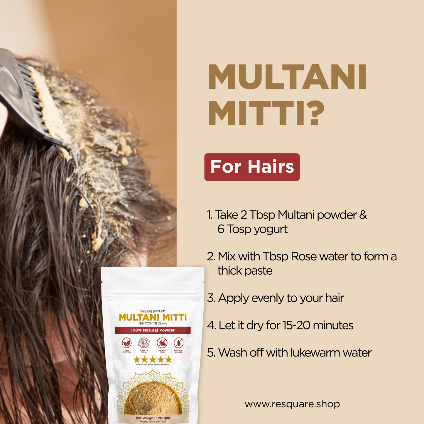 Shinzura Multani Mitti (Bentonite Clay) 200g – 100% Natural Powder