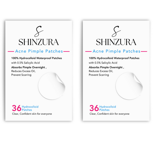 Shinzura Acne Pimple Patches - 36 patches - ( pack of 2 ) - 100% Hydrocolloid & 0.05% Salicylic Acid  | Fast Healing & Invisible | Unisex Skincare | Invisible Facial Stickers Cover with Waterproof Patches (Copy)