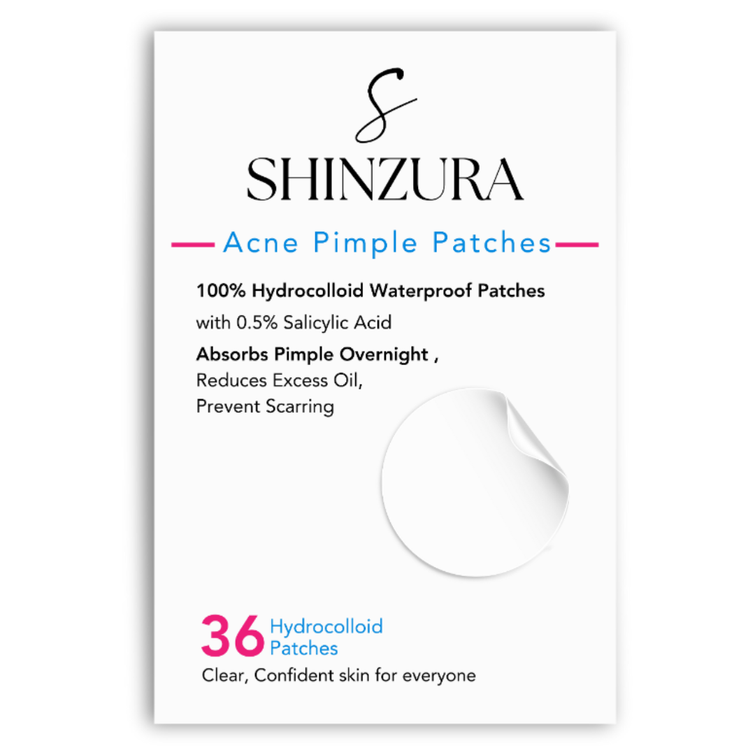Shinzura Acne Pimple Patches - 36 patches - 100% Hydrocolloid & 0.05% Salicylic Acid | Fast Healing & Invisible | Unisex Skincare | Invisible Facial Stickers Cover with Waterproof Patches
