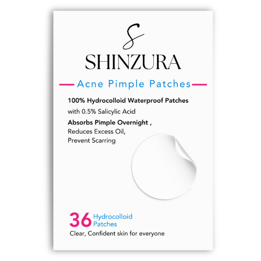 Shinzura Acne Pimple Patches - 36 patches - 100% Hydrocolloid & 0.05% Salicylic Acid | Fast Healing & Invisible | Unisex Skincare | Invisible Facial Stickers Cover with Waterproof Patches