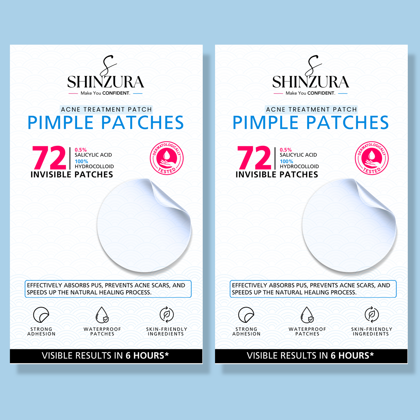 Shinzura Acne Treatment Pimple Patches – 72 Invisible Hydrocolloid Patches