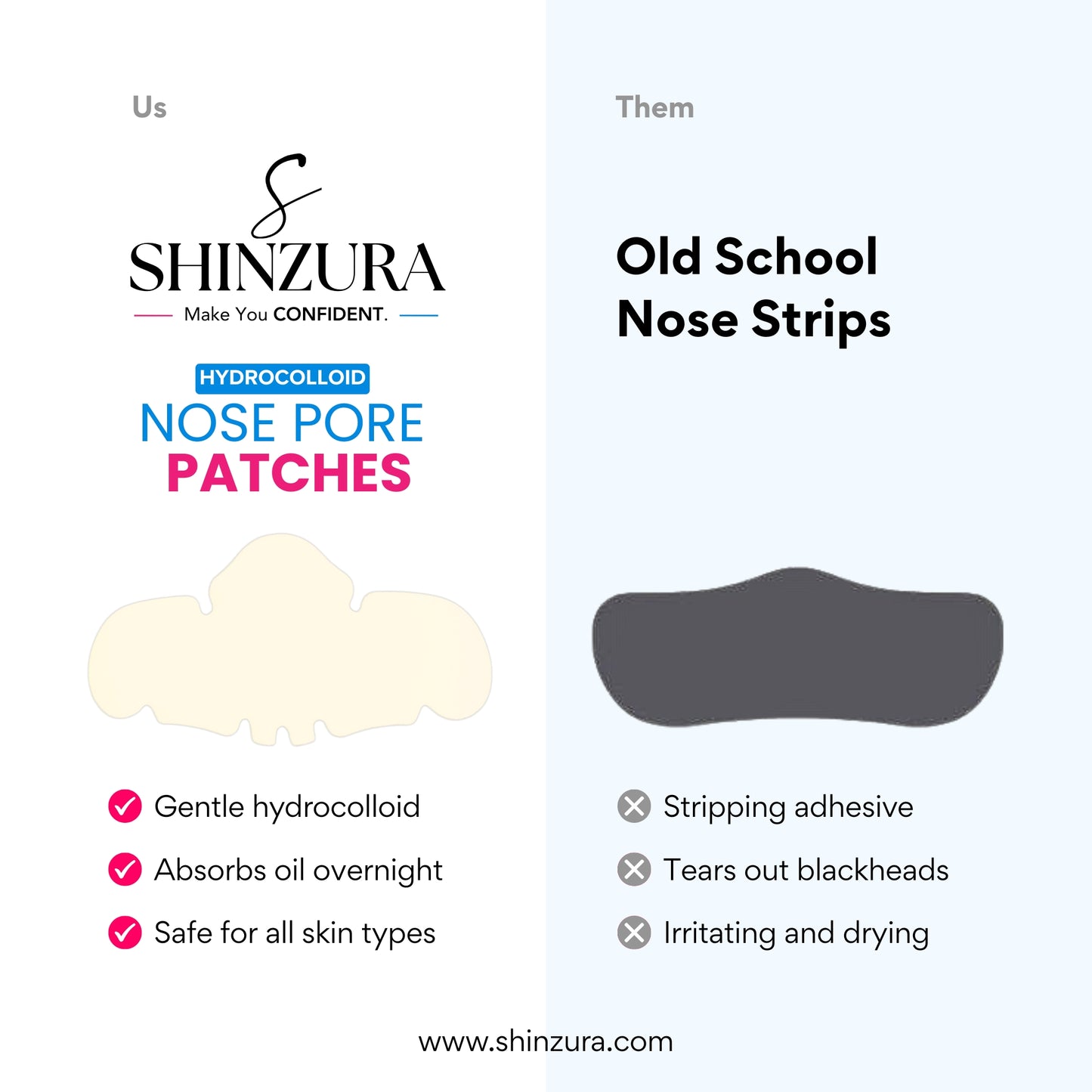 Shinzura Hydrocolloid Nose Pore Patches for Blackheads & Oil Control - pack of 30 srtrips ( 10 box x 3 strips ) for Retail shops