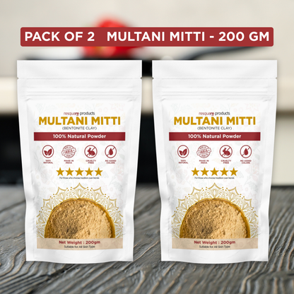 Shinzura Pack of 2 – Multani Mitti 200g Each | 100% Natural Face & Body Powder