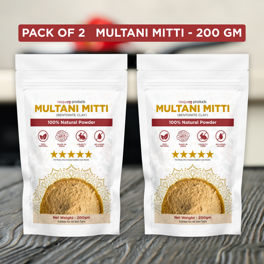 Shinzura Pack of 2 – Multani Mitti 200g Each | 100% Natural Face & Body Powder