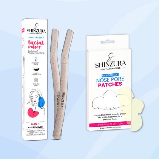 Shinzura Facial Razor + Nose Pore Patch Combo