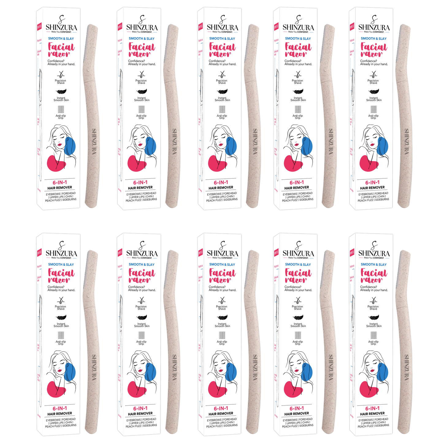 Shinzura Facial Razor - 1 - pack of 10
